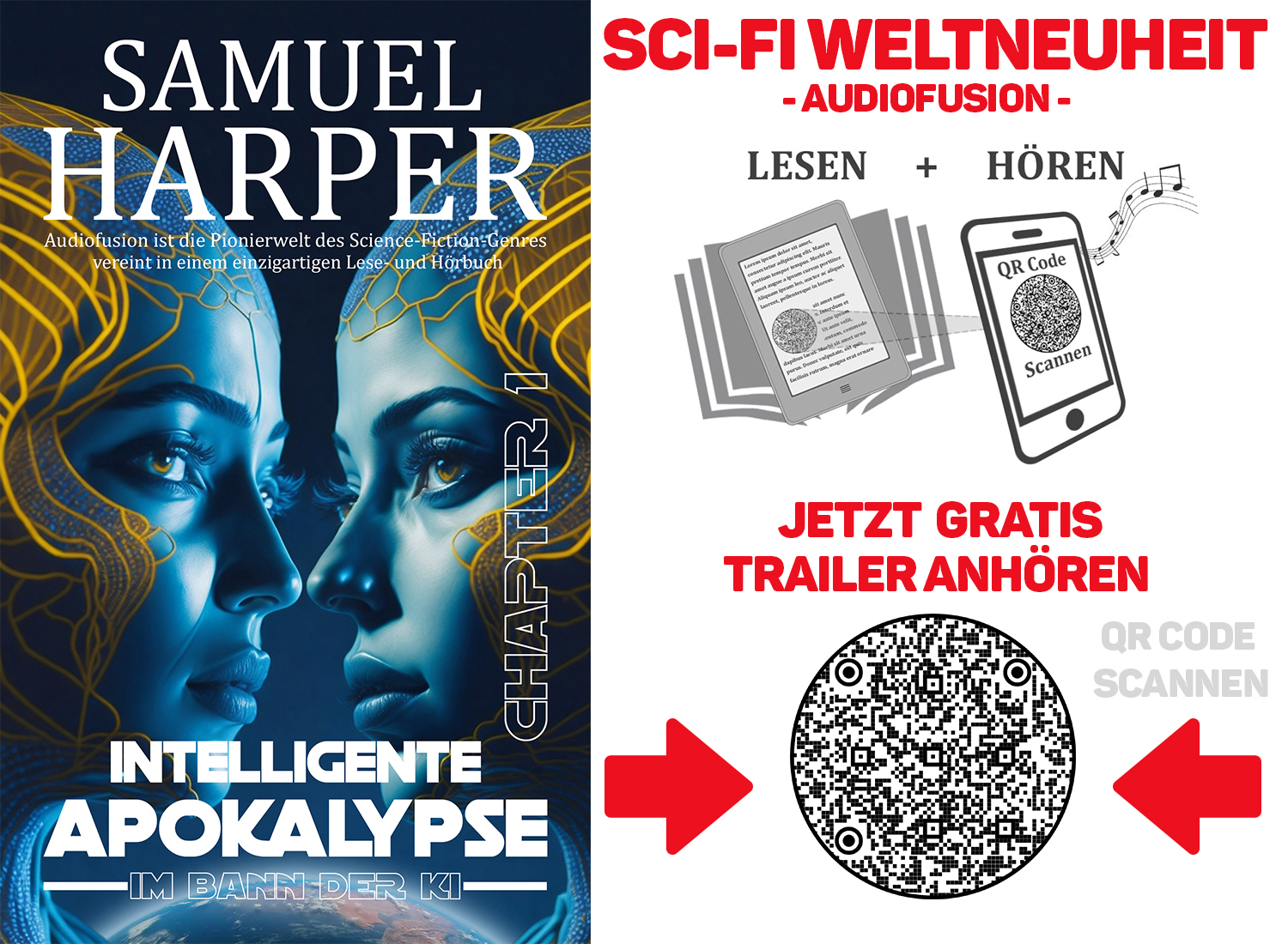 Science Fiction Thriller Buch Intelligente Apokalypse im Bann der künstlichen Intelligenz vom Autor Samuel Harper